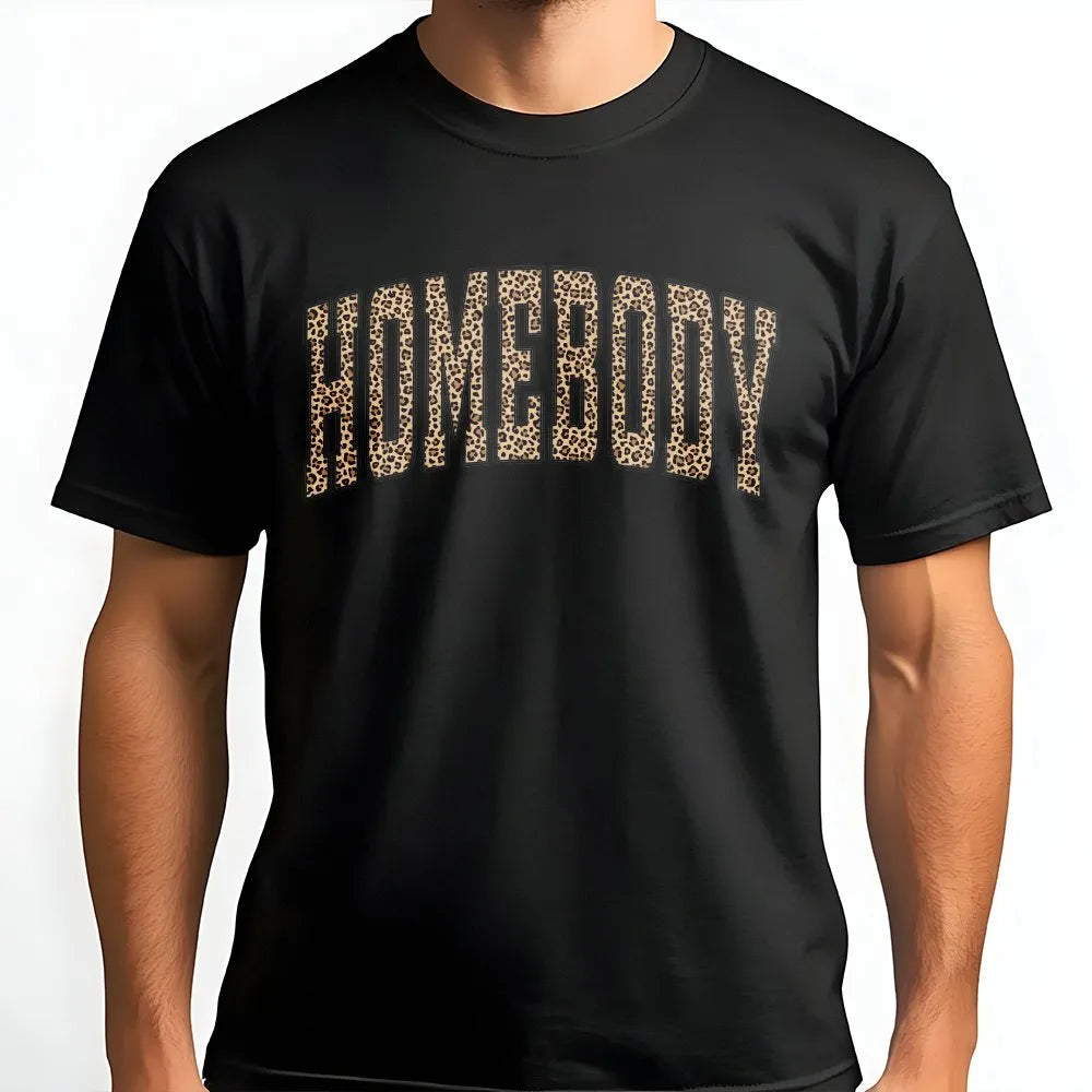 Homebody Sweatshirt | Trendy Leopard Print Graphic | Premium Cozy Fleece | Gift for Introvert Women