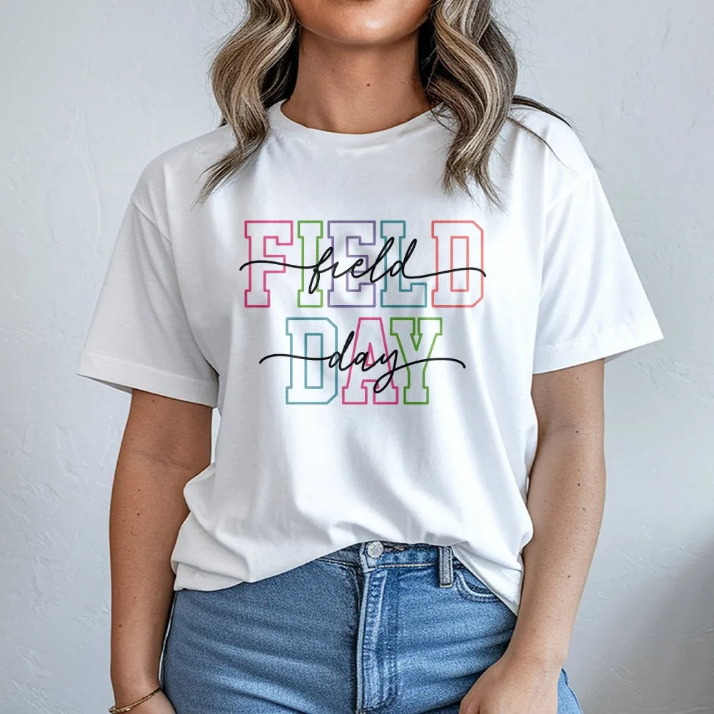 School Field Day T-Shirt | Colorful Retro Graphic | Comfort Colors Cotton Tee | Gift for Teachers & Students
