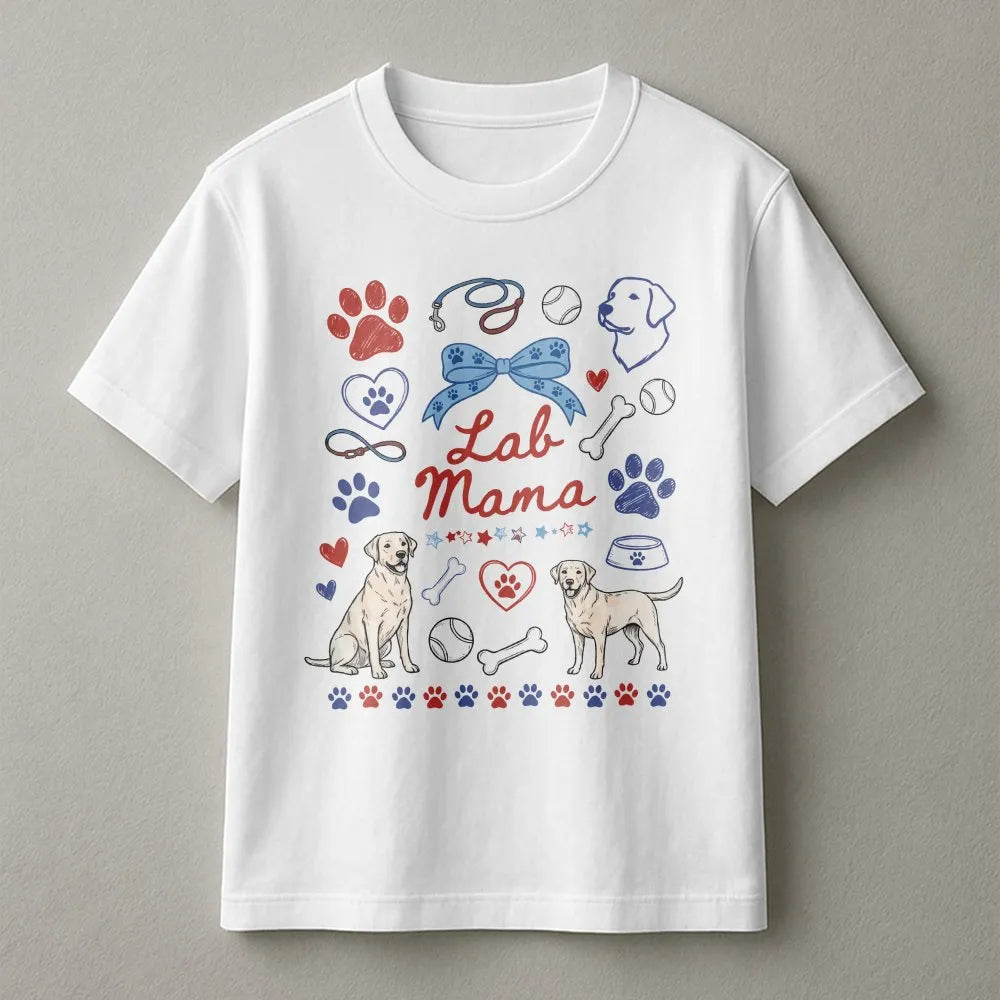 Lab Mama T-Shirt | Cute Labrador Retriever Dog Graphic | Soft Unisex Pullover | Gift for Dog Lovers