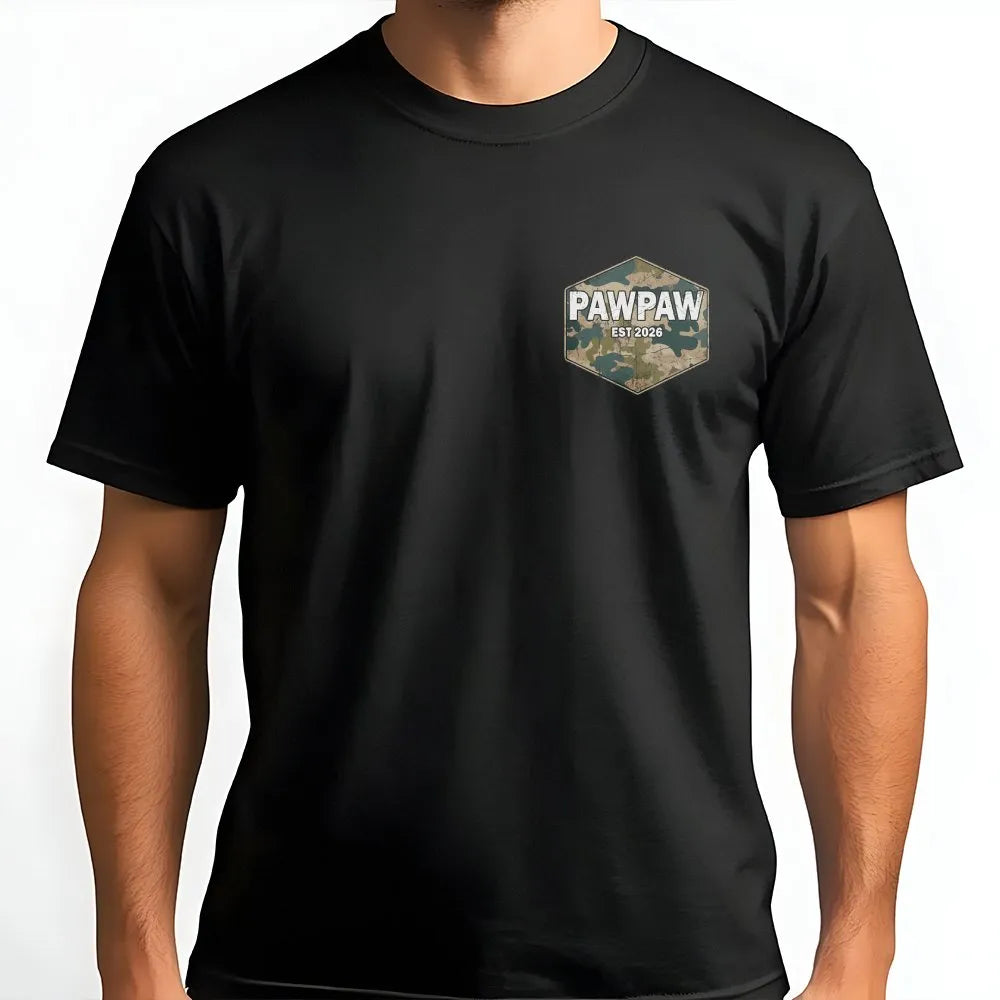 Pawpaw Sweatshirt | Est 2026 Camo Hexagon Badge | Soft Cotton Blend | Gift for New Grandpa, Father's Day