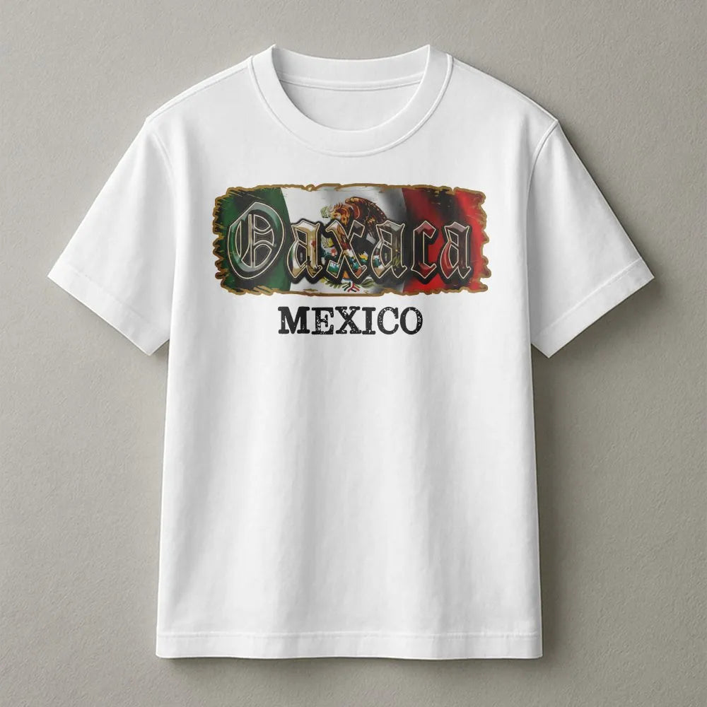 Oaxaca Mexico T-Shirt | Vintage Mexican Flag Graphic | Premium Cotton Blend | Gift for Oaxacan Pride