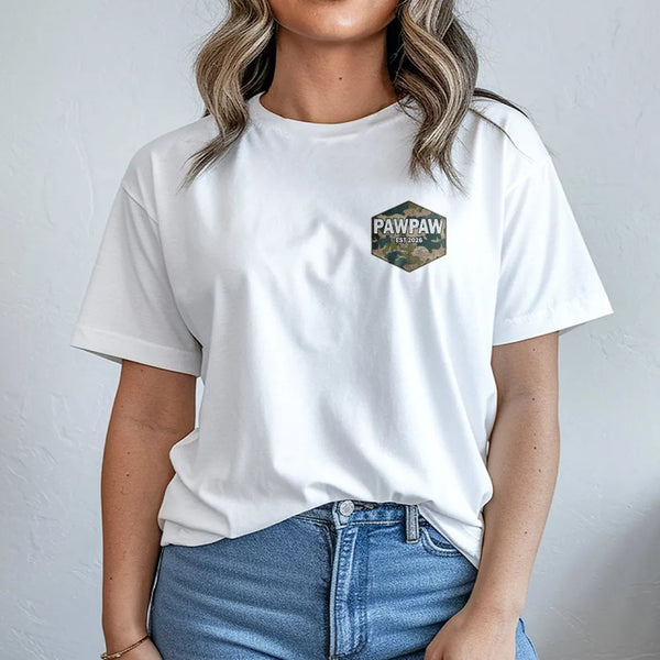 Pawpaw Sweatshirt | Est 2026 Camo Hexagon Badge | Soft Cotton Blend | Gift for New Grandpa, Father's Day