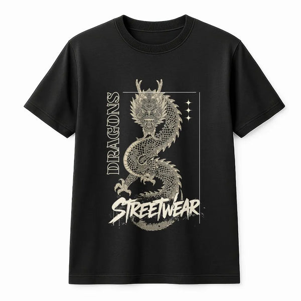 Dragon Streetwear T-Shirt | Japanese Mythical Dragon Graphic | Soft Cotton | Unisex Urban Fashion Gift