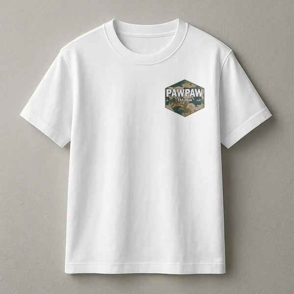 Pawpaw Sweatshirt | Est 2026 Camo Hexagon Badge | Soft Cotton Blend | Gift for New Grandpa, Father's Day