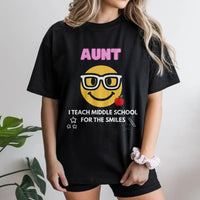 Aunt Teacher Sweatshirt | Funny Emoji I Teach Middle School Graphic | Soft Cotton Blend Pullover | Teacher Appreciation Gift