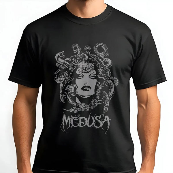 Medusa T-Shirt | Greek Mythology Gorgon Snake Head Graphic | Premium Cotton | Gift for Mythology Fan