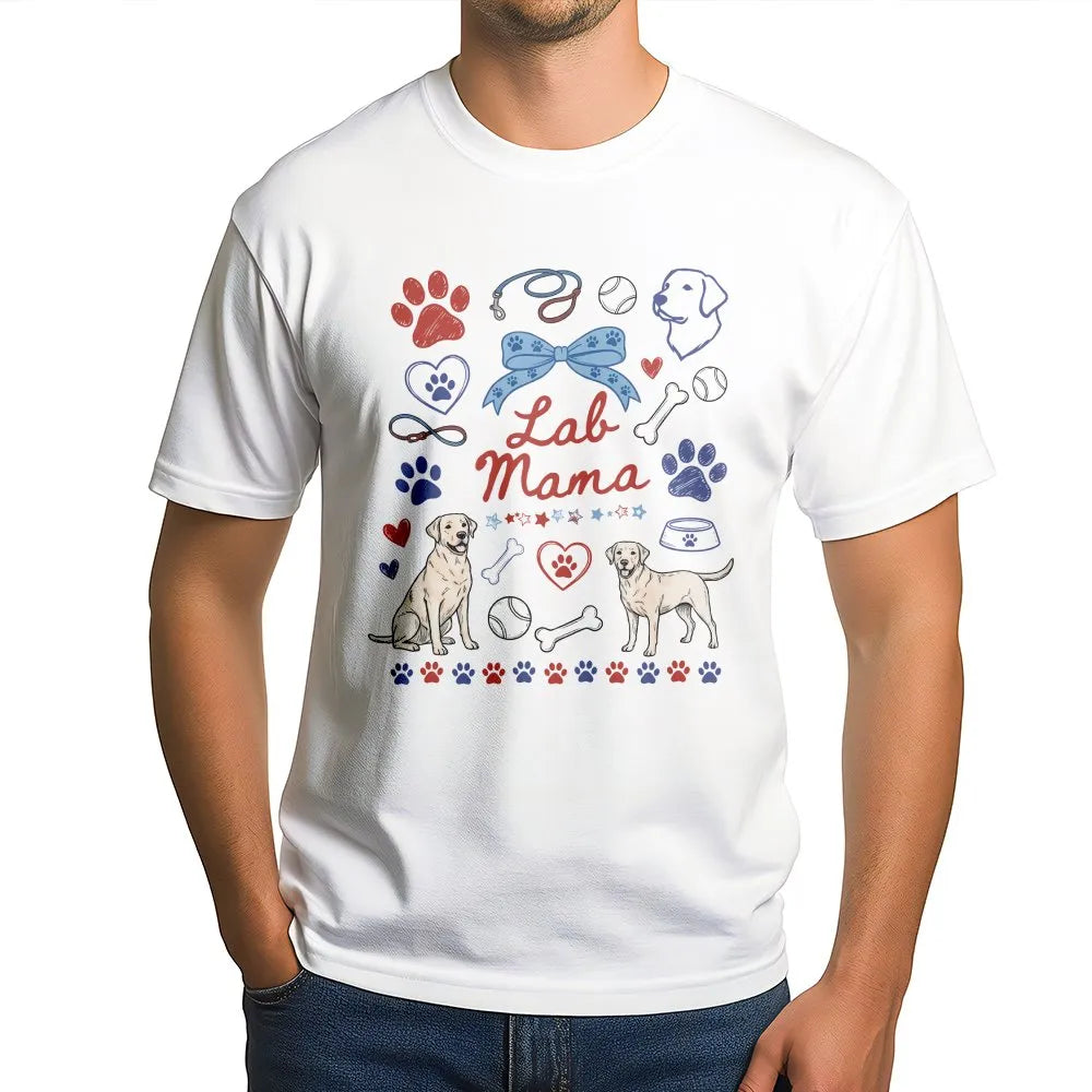 Lab Mama T-Shirt | Cute Labrador Retriever Dog Graphic | Soft Unisex Pullover | Gift for Dog Lovers