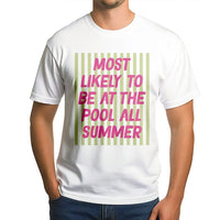 Funny Teacher Summer Shirt | Most Likely To Be At The Pool | Retro Style Soft Cotton Tee | End of School Year Teacher Gift
