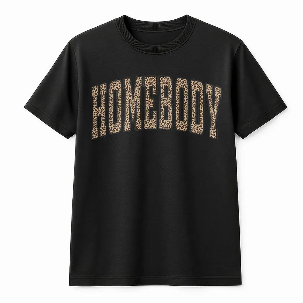 Homebody Sweatshirt | Trendy Leopard Print Graphic | Premium Cozy Fleece | Gift for Introvert Women