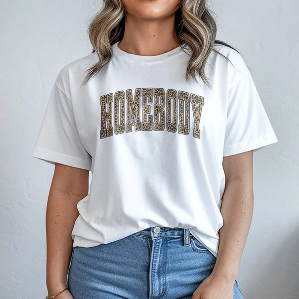 Homebody Sweatshirt | Trendy Leopard Print Graphic | Premium Cozy Fleece | Gift for Introvert Women