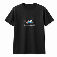 Firequacker Sweatshirt | Funny Patriotic Goose Graphic Crewneck | Soft Cotton Blend | 4th of July USA Holiday Gift