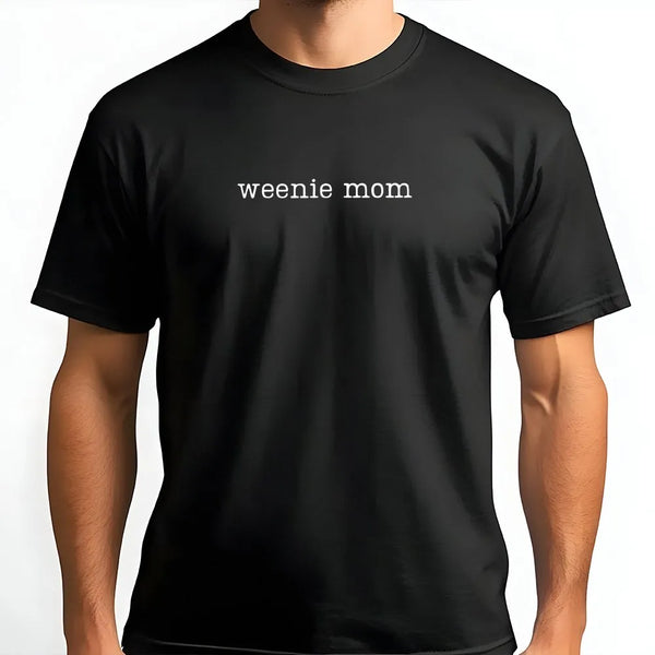 Dachshund Mom T-Shirt | Minimalist Weenie Dog Graphic Tee | Soft Cotton Shirt | Gift for Doxie Lover