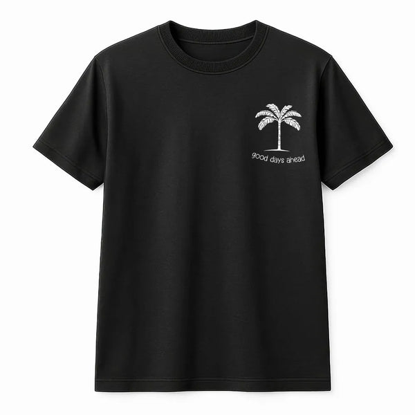 Good Days Ahead Sweatshirt | Minimalist Palm Tree Graphic Crewneck | Soft Cotton Blend | Aesthetic Beach Vacation Gift