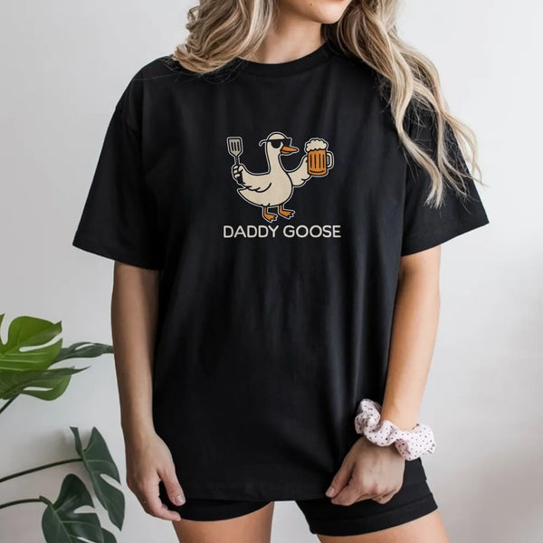 Daddy Goose T-Shirt | Funny BBQ Beer Graphic | Premium Cotton Blend | Father's Day Gift for Dad