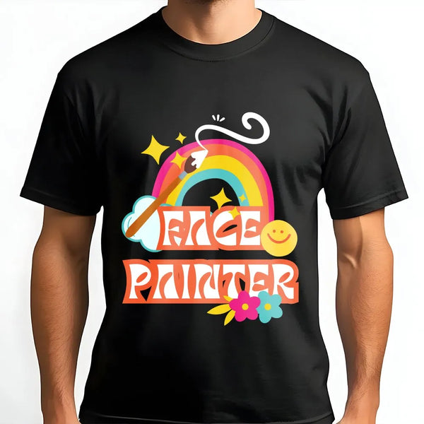 Face Painter T-Shirt | Retro Rainbow Graphic Tee | Soft Cotton Shirt | Gift for Face Painting Artist