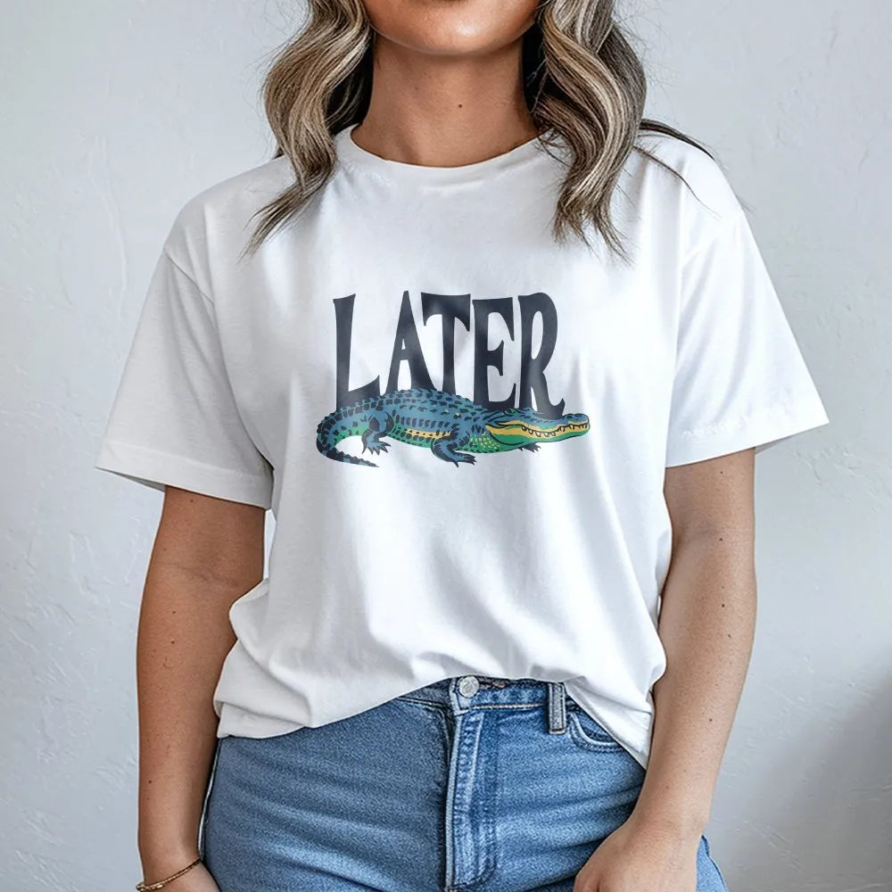 Later Gator Sweatshirt | Retro Alligator Graphic | Soft Cotton Blend | Funny Animal Pun Gift for Men & Women