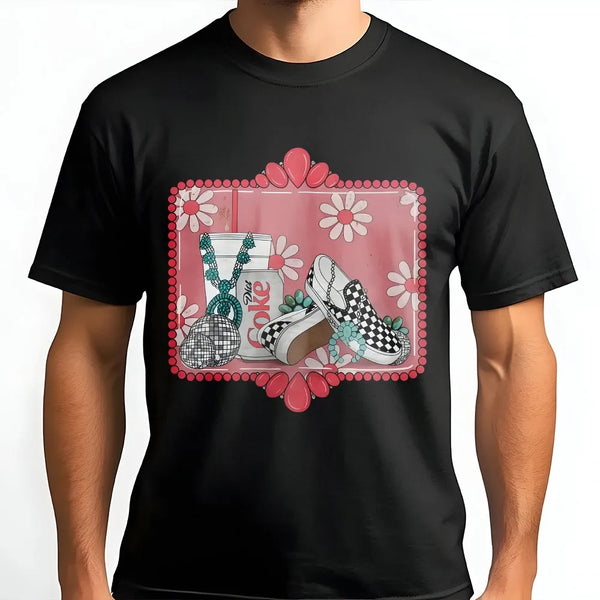 Western Disco Cowgirl T-Shirt | Retro Rodeo Boots Graphic | 100% Soft Cotton | Gift For Country Music Lovers