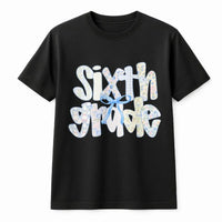 Sixth Grade Sweatshirt | Coquette Patchwork Style Print | Soft Cotton Blend Pullover | 6th Grade Teacher Appreciation Gift