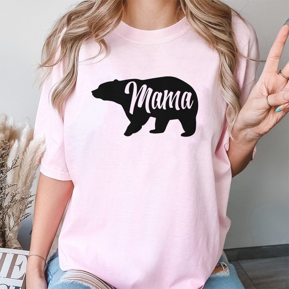 Mama Bear T-Shirt | Cute Animal Graphic Print | 100% Soft Cotton | Mother's Day 2026 Gift For New Mom Or Wife