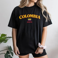 Colombia Sweatshirt | Vintage Bogota Flag Graphic | Soft Cotton Blend | Colombian Pride Travel Gift
