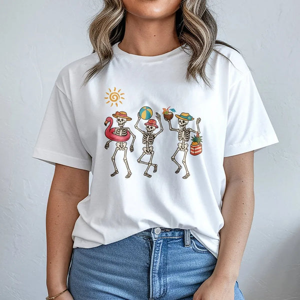 Dancing Skeletons Sweatshirt | Funny Summer Beach Vacation Graphic | Ultra-Soft Crewneck | Unique Beach Lover Gift